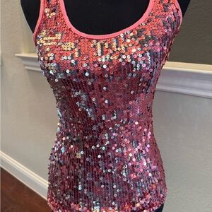 Sequin Pink Tank Top